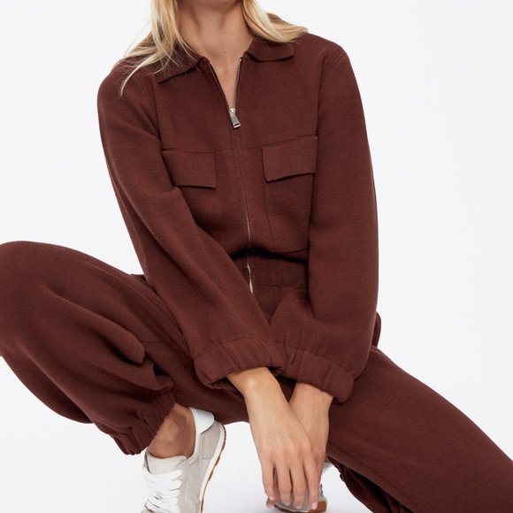 Zara Pants - NWT Zara Knit Jumpsuit with Pockets size Medium